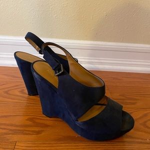 NINE WEST Faux suede wedges- size 8M